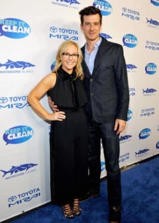 Christian Hebel and Rachael Harris